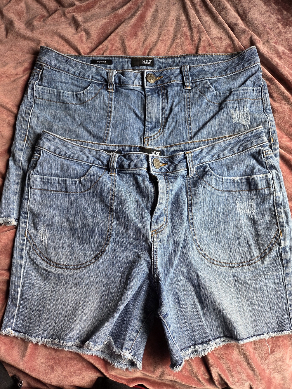 a.n.a Light Blue Distressed Denim Shorts Duo - Women's